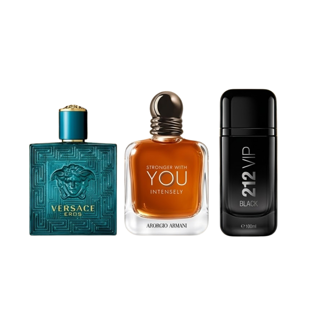 Pachet de 3 parfumuri - Eros, Intensely, 212 Black