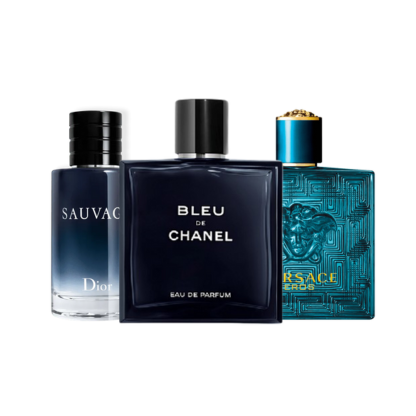 Pachet de 3 parfumuri - Bleu de Chanel, Eros, Sauvage