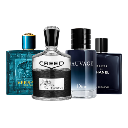 Pachet de 4 parfumuri - Bleu de Chanel, Eros, Sauvage, Creed Aventus