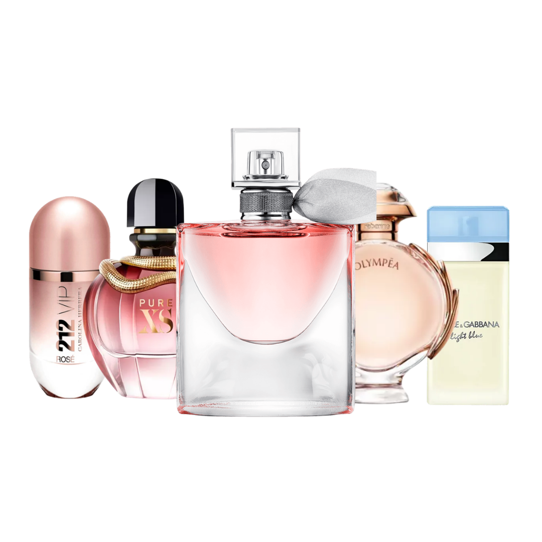 Pachet de 5 parfumuri - Pure XS, Olympéa, Lancôme, 212 Rosé, Light Blue